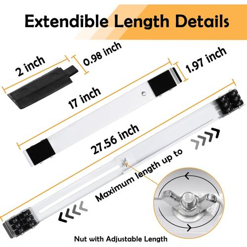 Extendable Furniture Appliances Rollers, Mover Tools with 24 Roller & Brake Equipment for Heavy Washing Dryer Machine Refrigerator for Mobile Wheels Strong Base Stand Hold Up to 660 lb White