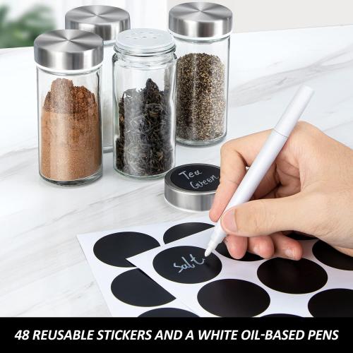 20pcs Rotating Spice Rack Organizer with Jars(20Pcs), Seasoning Organizer for Cabinet, Kitchen Spice Racks for Countertop, Revolving Stainless Steel Spice Organizer