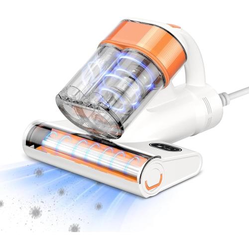Mattress Vacuum Cleaner, 26Kpa 500W Strong Suction Bed Vacuum with UV and Ultrasonic and High Heating, Dual Dust Bins with Washable Filters, Ideal for Dust and Pet Hair Removal, Corded