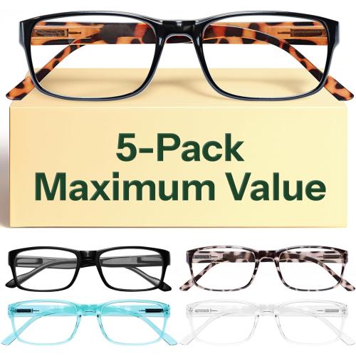 Gaoye Professional Reading Glasses for All Day - Computer Readers with Blue Light Protection - Value Pack