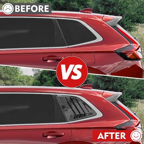 Flixon 2PCS Window Louvers Racing Style Compatible with Honda CRV CR-V 2023 2024 Exterior Rear Side Window Louvers Air Vent Scoop Shades Cover Blinds (Carbon Fiber)