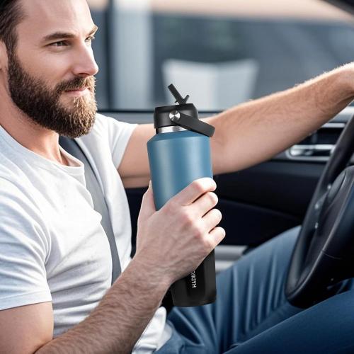 32 oz Car Insulated Bottle   32 oz Octagonal Non-Slip Car Insulated Bottle