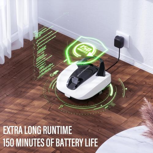 Cordless Robotic Pool Cleaner, Portable Swimming Robotic Pool Vacuum Self-Parking Technology, Ideal for Above-Ground Pools