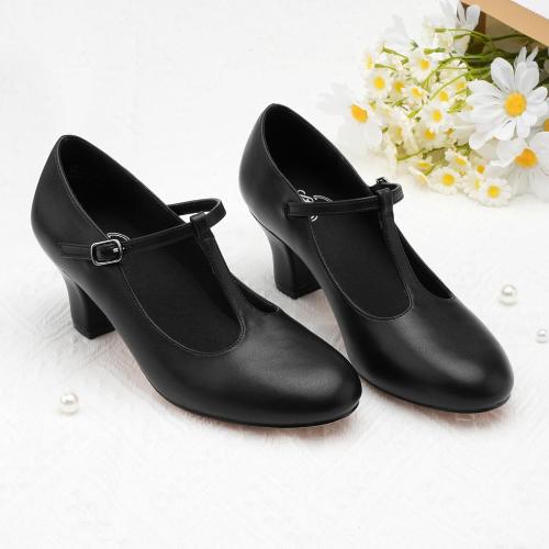 Stelle 2.5 Character Shoes for Women T-Strap Dance Heels for Ballroom Salsa Tango Wedding Flamenco Latin Size 8