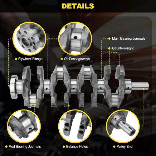 2.4L Engine Crankshaft and Bearing Kit Compatible with 2010-2020 Hyundai Santa Fe/Santa Fe Sport Sonata Tucson, Kia Sportage Sorento Optima Forte Rondo 2.4 Replace for 23111-2G200 23111-2G230