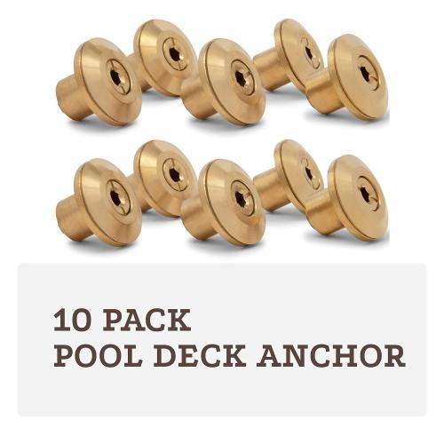 Wood Grip Wood Deck Brass Anchor with Collar for Pool Safety Cover. Universal Replacement for In-ground Swimming Pool Safety Covers and Mesh Covers, kasa Matter
