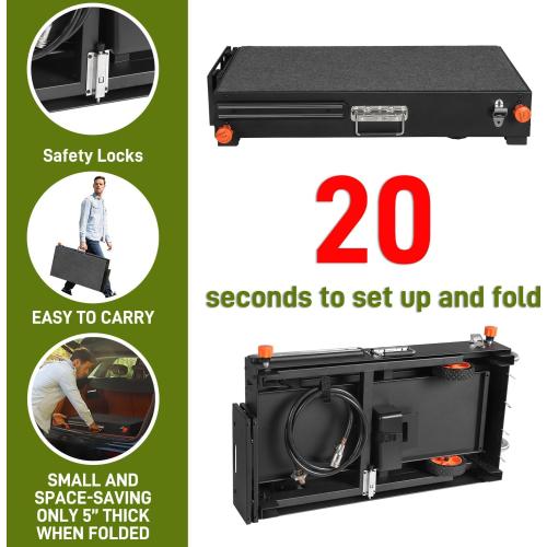 Portable Outdoor Grill Table, Blackstone Grill Stand Solid and Sturdy 31W x 17D, Movable Kitchen Cooking Prep BBQ Cart with Wheels, Folding Cart for Ninja, Blackstone Griddle 17/22 etc