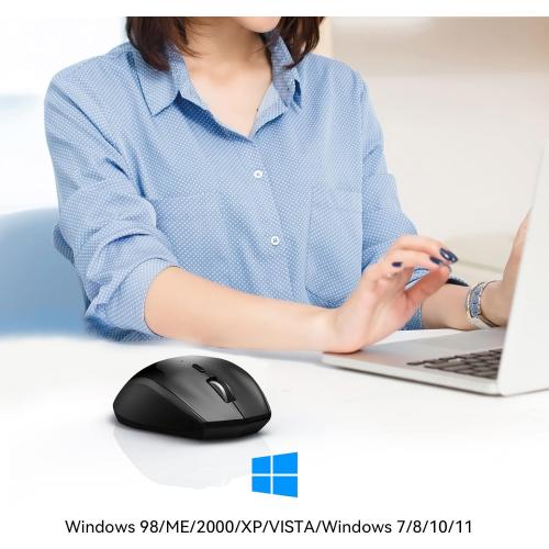 TECKNET Bluetooth Mouse, 4800 DPI Wireless Mouse, 2-Year Battery 6 Adjustable DPI, 6 Buttons Compatible with Laptop/Windows/Computer - Black