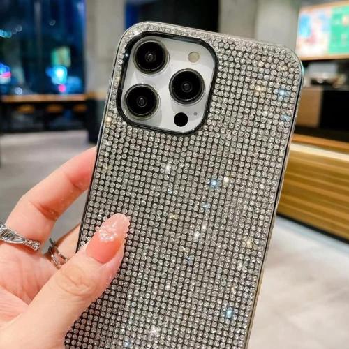 Casechics Compatible with iPhone Case,Crystal Glitter Diamond Protection Bling Sparkle Rhinestone Soft Shockproof Cover Phone Case (White,iPhone 13 Pro Max)