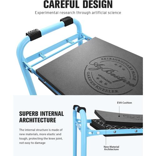 AZBESTPRO Garden Kneeler and Seat, Upgraded Foldable Heavy Duty Gardening Stool - Widened to 10 Stable Wear-Resistant Prevent Knee and Back Pain, Bench High-End 2 Large Tool Bags Gift for Men Women