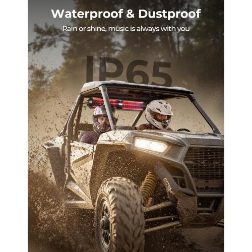 KEMIMOTO UTV Sound Bar 28 Inch ATV Soundbar 4X Subwoofers LED Party Lights Bluetooth Golf Cart Sound Bar 2X Tweeters Compatible with Polaris RZR Can-Am X3 Defender CFMOTO for 1.56- 2.25 Roll Cage