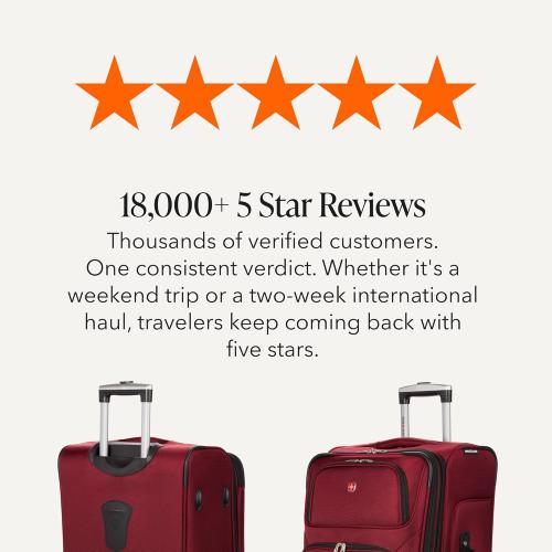 SWISSGEAR Sion Softside Expandable Spinner Luggage Durable Lightweight Travel Suitcase, Burgundy, Checked-Medium