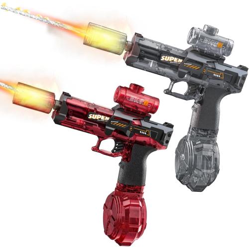Electric Water Gun for Adults Kids, Squirt Guns Water Pistol | Automatic Water Blaster, Led Lighting, Powerful, Long Range, Rechargeable, Summer Outdoor Pool Beach Toys, Black & Red