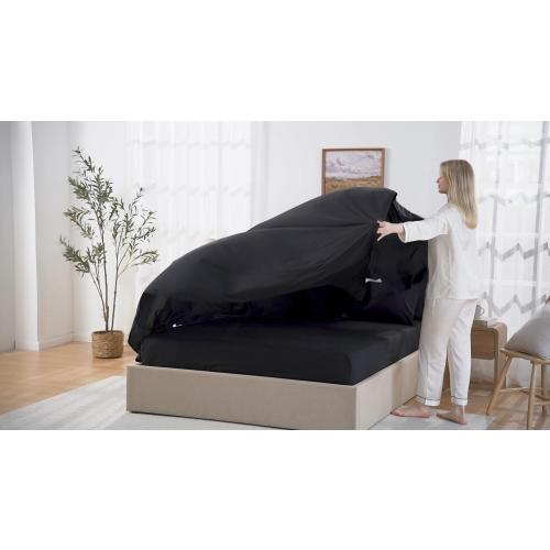 COLOR DARK GREY AND REVERSE BLACK ❗❗CozyLux Queen Comforter Set Grey - 7 Pieces Bed in a Bag | OEKO-TEX Certified, All-Season, Bedroom, Guest Room, Down-Alternative Comforter   Flat & Fitted Sheets   4 Pillowcases