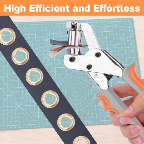 Grommet Tool Kit with 200 pcs 3/8 Inch 10mm Grommets, Heavy Duty Grommet Kit, Grommets Pucher with Hole Punch and Eyelets, Eyelet Pliers Kit for Tarp, Fabric, Banner, Canvas