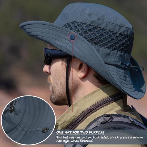 Sireck Fishing Hat, UPF50  Wide Brim Sun Hat for Men Women, UV Protection Hiking Beach Bucket Hats Summer Safari Hat