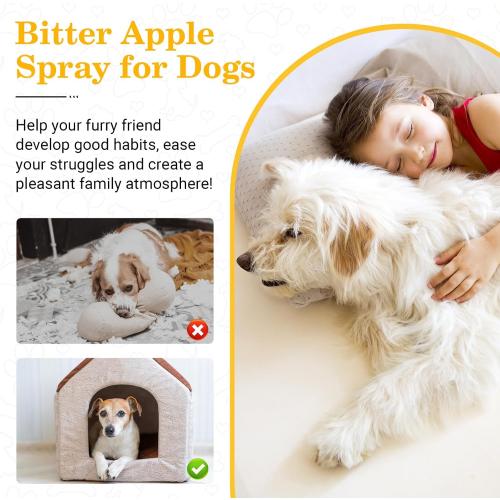 No Chew Spray for Dogs, Bitter Apple Spray for Dogs to Stop Chewing, Effective Indoor/Outdoor Deterrent Training Corrector for Anti-Scratch, Anti Marking, Furniture Protection (1 Pcs)