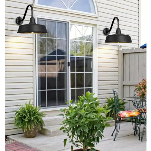 JOESA Extra Large 24 Barn Gooseneck Light, Dusk to Dawn Exterior Light Fixture, Ideal for Installation on Porch, Garage Doorway, Classic Outdoor Barn Light.