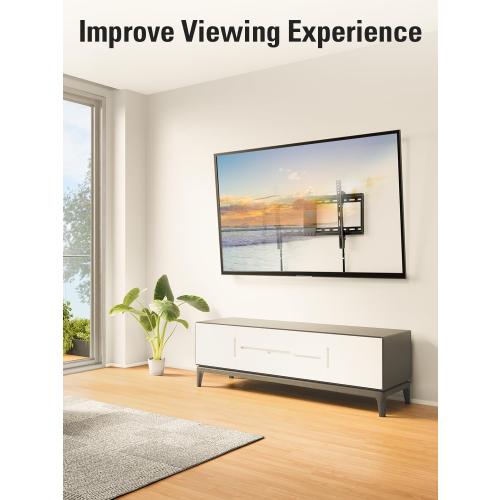 Mounting Dream TV Wall Mount for Most 37-75 Inch TVs, Universal Tilt TV Mount Fit 16, 18, 24 Stud with Loading Capacity 132lbs, Max Vesa 600 x 400mm, Low Profile Flat Wall Mount TV Bracket