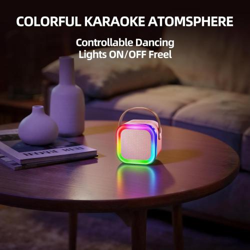 Kinglucky Mini Karaoke Machine for Kids, Top Birthday Gift Pick for Girls Ages 3, 4, 5, 6, 7, 8, 9, 10, 11, 12 Years Old, Kids' Personal Video Players Accessories with 2 Mics Valentines Day Gifts Pink