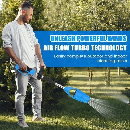 2025 Upgraded Leaf Blower Cordless with 2* Batteries, Dual Handle Electric Leaf Blower with Infinitely Variable Speed, 21V Ultra-Lightweight for Blowing Snow and Leaf, Lawn Care and Dust