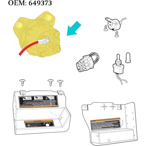 10L0L Golf Cart 48V Solenoid for EZGO RXV, 4 Terminal 150A, Replace OEM 624317, 649373