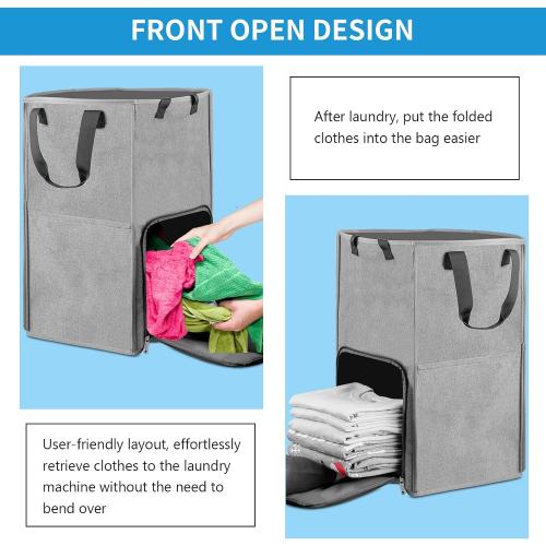 Size Extra Large Color Grey Laundry Backpack Bag, Extra Large 2 in 1 Laundry Hamper Basket for College Students Dorm Essentials, Adjustable Shoulder Straps, Freestanding Laundry Bag for Apartment, Laundromat, Travel