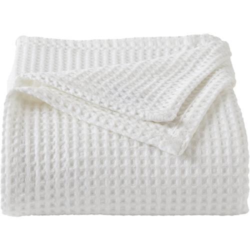 100% Cotton Waffle Weave Bed Blanket | Soft, Breathable, and Lightweight Blanket for All-Season | Perfect for Layering King, White)