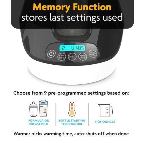 Baby Brezza Fast Baby Bottle Warmer - Baby Milk   Breastmilk Warmer Defroster – 2 Unique Temperatures for Breastmilk   Formula - Universal Fit for All Bottles, Bags   Jars