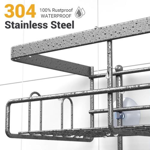 Shower Caddy Hanging Bathroom Organizer: Rustproof Shelf for Inside Shower - No Drilling Racks Over Showerhead - Bath Shelves for Shampoo Soap