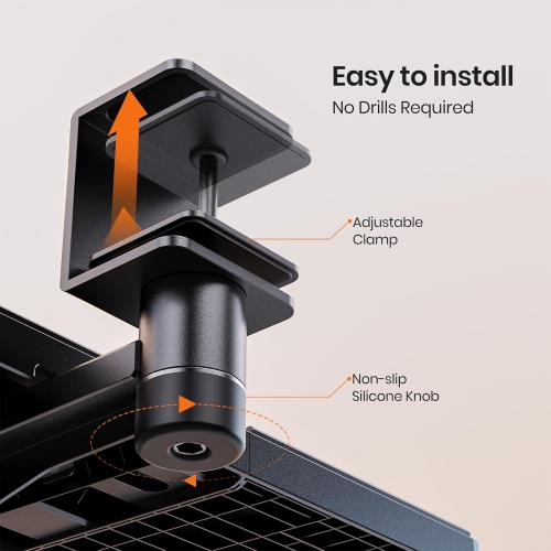 BLACK Klearlook Keyboard Tray Under Desk with 360° Rotation, Ergonomic Computer Keyboard & Mouse Tray 25W×11.02D Sit Stand Desk Keyboard Holder w/Wrist Rest & Storage Drawer (Height is not Adjustable)