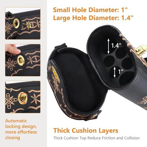 2x4 Hard Pool Cue Case 2B4S Billiard Stick Carrying Cue Case Leatherette Embroidery Design