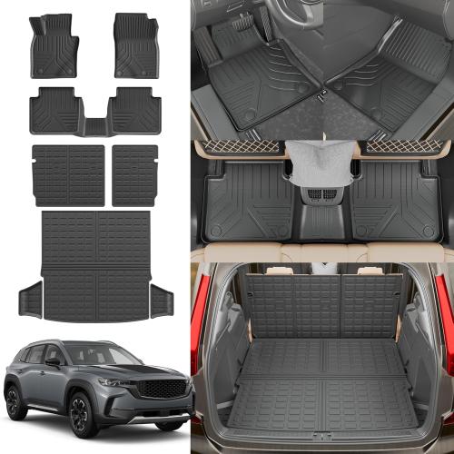 Rongtaod Floor Mats Compatible with 2023 2024 2025 2026 Mazda CX50 Cargo Mat Cargo Liner Trunk Mat Trunk Liner Back Seat Cover Protector CX-50 Accessories (Floor Mats Trunk Mat Backrest Mats)