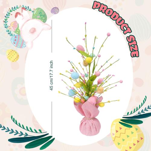 ZHAO 18-Inch Easter Egg Tree Tabletop Decoration with Delicate Ornaments - Perfect for Home, Party, Wedding, Holiday, Celebrations