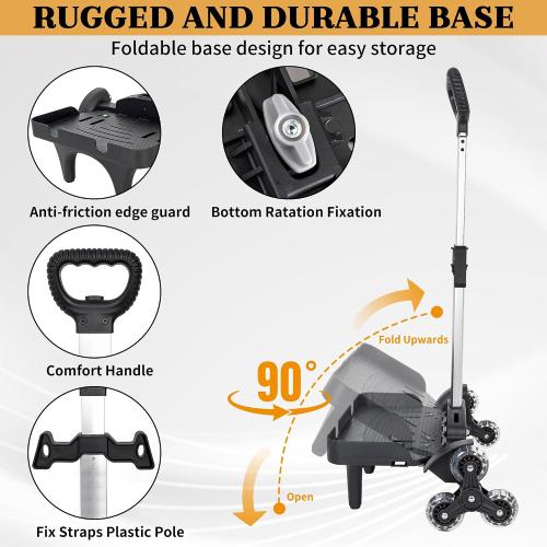 Backpack Trolley with Edge Guard, 6-Wheels Rolling Dolly Cart for Backpack