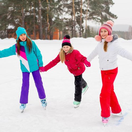 Nattork Ice Skates for Girls Kids Boys with Sturdy Plastic Shell, 4 Sizes Adjustable Skates, Outdoor Skating Essentials Perfect Choice Pink Blue Green