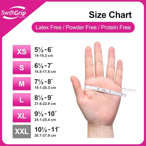 Powder-Free Nitrile Gloves, 3-mil, Disposable Nitrile Gloves, Latex-Free, Powder-Free - Pink/Fuchsia