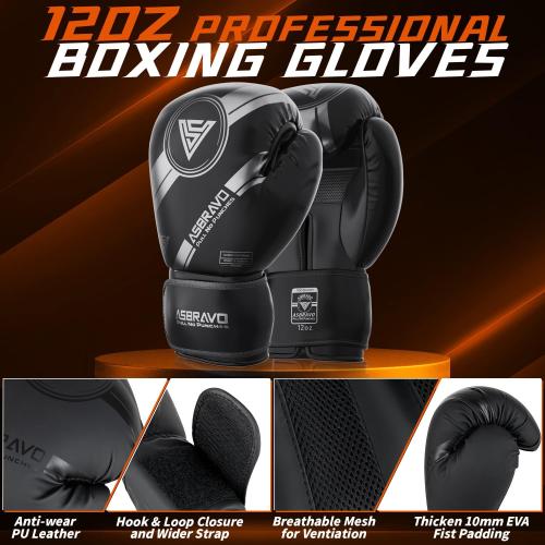 Punching Bag for Adults, 4ft Heavy Boxing Bag Set with 12 OZ Gloves for MMA Karate Kickboxing Boxing Home Gym Training - Unfilled