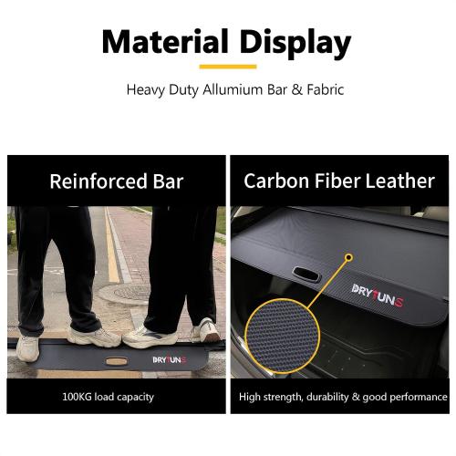 Color Black with hooks Cargo Cover for Honda CRV 2023 2024 2025 2026, Trunk Cover Retractable for 2023-2026 Honda CRV | Include Hybrid | Security Shield Privacy Shade (with Hooks & Extension)