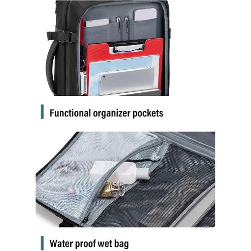 Vacuum Backpack, Oxford Cloth Watertight Lightweight Carry on Backpack with Lock & USB Charging Port, Laptop Bag | Travel Luggage for Business Adventure