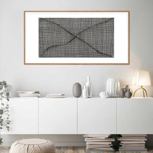 Abstract Line Framed Canvas Wall Art Set,Minimalist Black and White Wall Decor,Neutral Geometric Print,Modern Illustration Mid Century Boho Artwork for Living Room,Bedroom-20 x40
