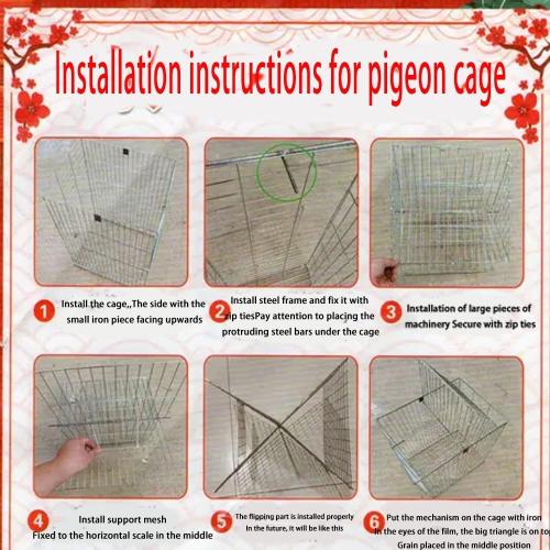 Pigeon Cage, Household Automatic Sky Falling Bird Container Rotating Flip Board Outdoor, Breeding Farm Specific Pigeon Coop,Pigeon Trap with Escape.