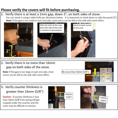 TrueGem Stove Gap Covers - 25.4, 316 Stainless Steel | Oven Side Gap Filler | Range Trim Kit | Guard Between Stove Top & Counter