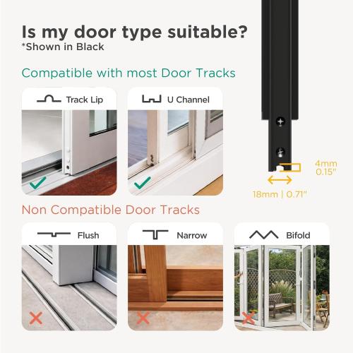 Hakuna Pets White Glass Patio Pet Door for Sliding Doors, Small | Adjustable Height 77.2”– 83.5”, Damage-Free or Permanent Install, Locking Panel Included