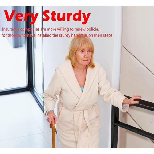 Hand Rails for Outdoor Steps,2 Step Stair Handrail & Indoor Stair Railing Kit，Metty Metal Railings for Outdoor Steps and Hand Rails for Seniors for Porch Railing