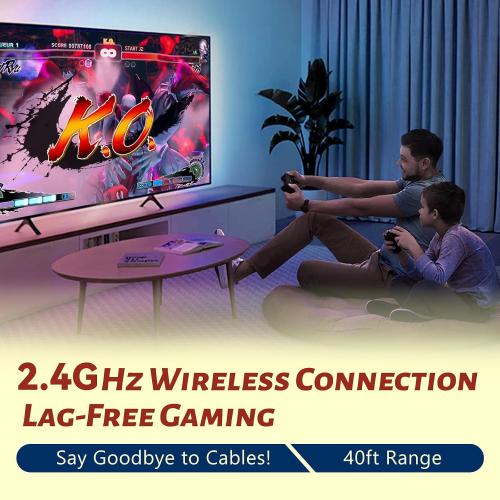 HRYYDS 2026 Retro Gaming Console Pro 4K HDMI with 40,000  Built-in Classic Video Games - Plug & Play Game Stick for TV with 2 Wireless Controllers | 23 Emulator Support 64GB