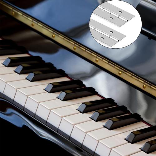 Piano Hinge 48 Inch Heavy Duty Stainless Steel Piano Hinge Continuous Hinge for Cabinet, Door, DIY Wood Boxes, 0.047 Leaf Thickness, 2 Open Width