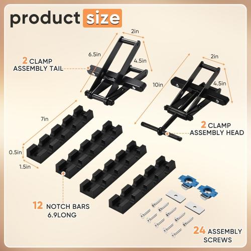 GADFISH Panel Clamps Woodworking, Panel Clamp, 2 Pack of 4 Way Pressure Clamps, Compatible with Two Mounting Methods, Suitable for Bonding Tabletops, Shelves, and Laminate Surfaces(2pc)