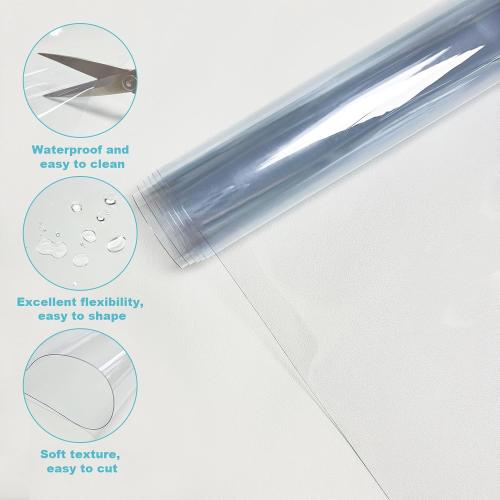 Clear Vinyl for Sewing, Clear PVC Vinyl Roll Waterproof Transparent Fabric for Bags, Hair Bows, Cosmetic Pouches, DIY Crafts