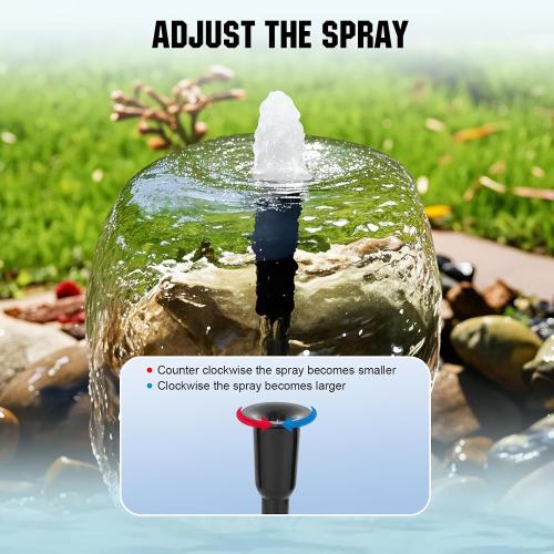 ECO-WORTHY Solar Water Fountain Pump Kit 449 GPH Flow 25W Adjustable Dry-Run Protection Solar Pond Pump Monocrystalline Solar Panel Powered Water Pump for Ponds, Garden, Waterfall, Pool, Birdbath